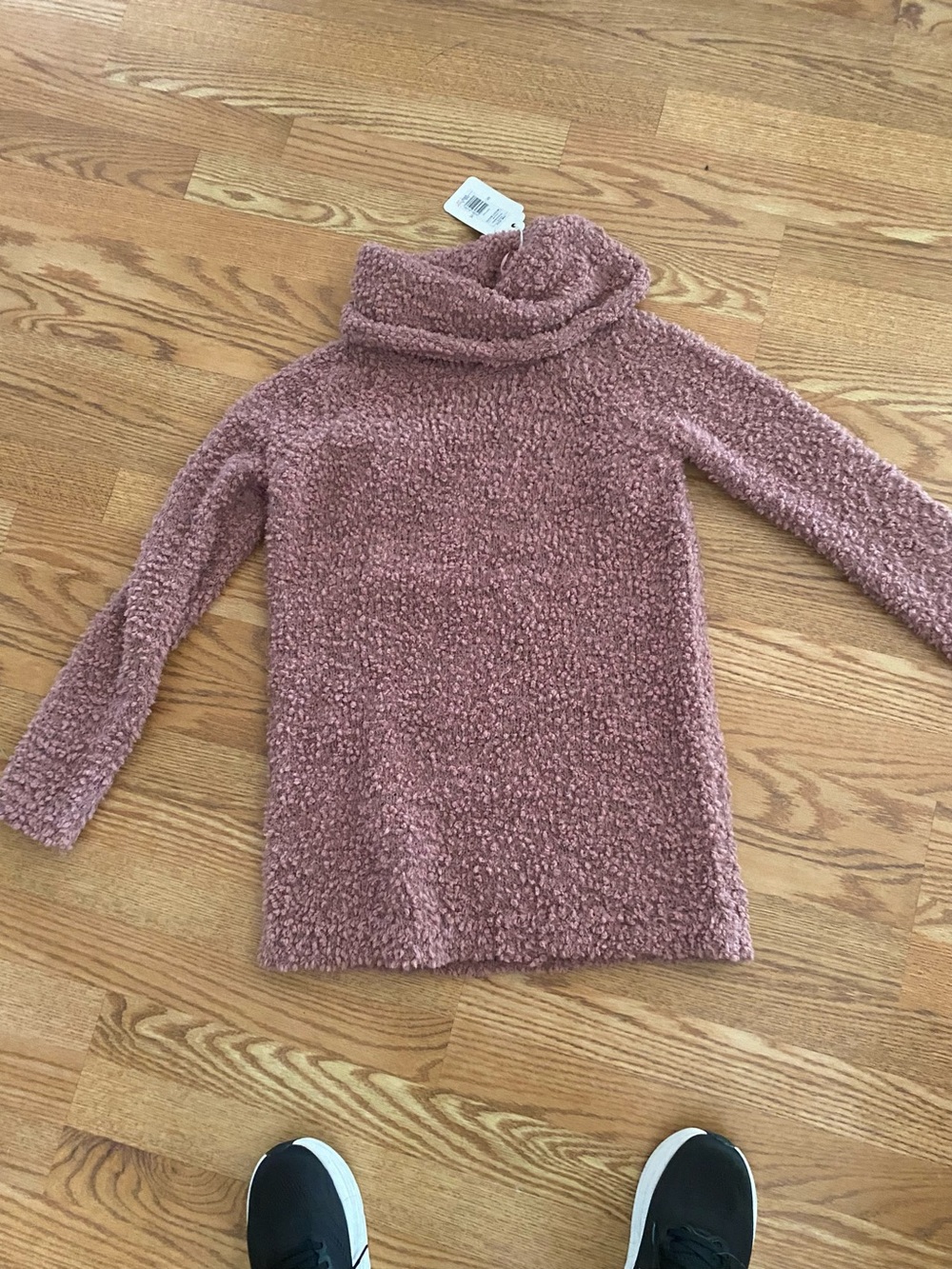 Pink Rose Dusty Rose Bouclé Turtleneck Sweater